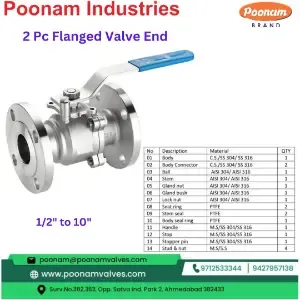 PP SS 2 Pc Flanged Valve