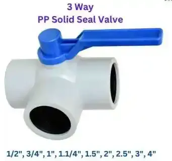 PP 3 Way PP Solid Seal Gray Valve