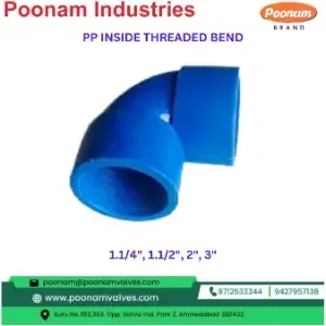 PP Inside Threaded Bend Blue
